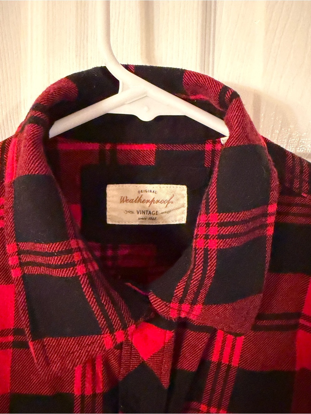 Weatherproof Vintage Red & Black Plaid Flannel Shirt Jacket